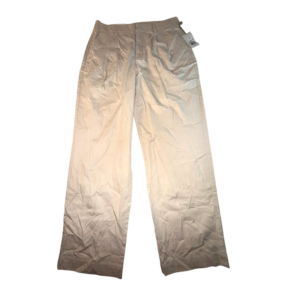 A New Day Womens High-Rise Straight Relaxed Hip Thigh Pants Cream 10R NWT - Picture 2 of 10